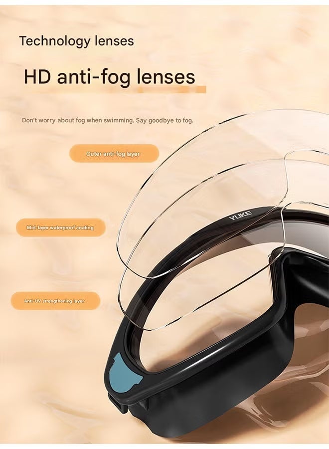 YUKE Anti - Fog And Waterproof Swimming Goggles For Adults - High - Definition, Professional, Large - Frame, Unisex Style With Matching Swim Cap - Image 4